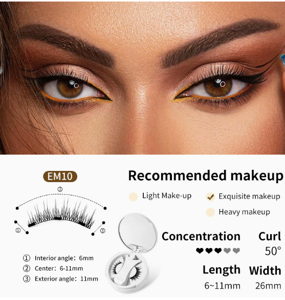 Magnetic Eyelashes Set-Glue-Free, Reusable & Easy To Apply